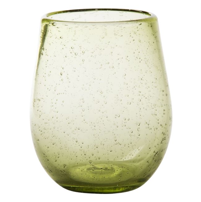 Bubble Glass Stemless Green