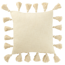 Tassels Pillow Cream 18in