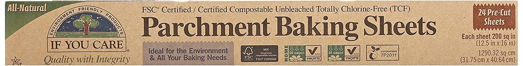If You Care Parchment Baking Paper Sheets 24CT