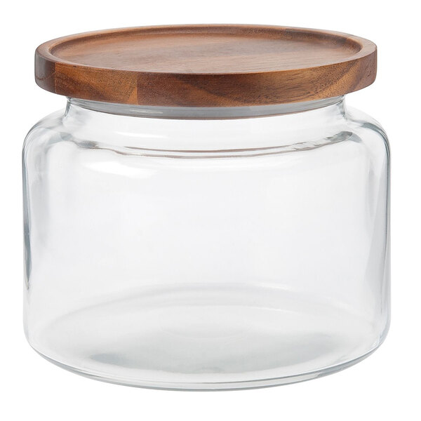 Anchor Hocking Montana Jar with Acacia Cover Clear/Wood 64oz