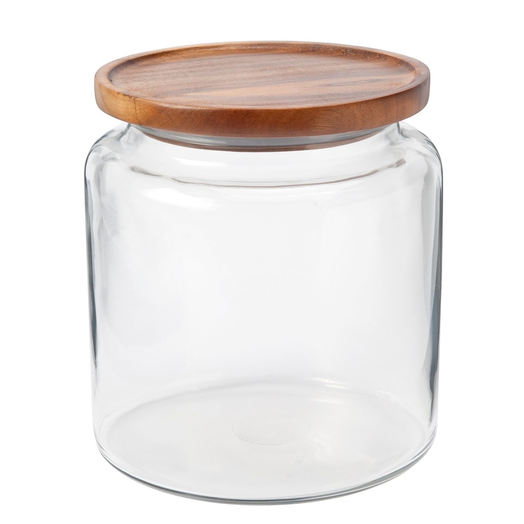 Anchor Hocking Montana Jar with Acacia Cover Clear/Wood 96oz