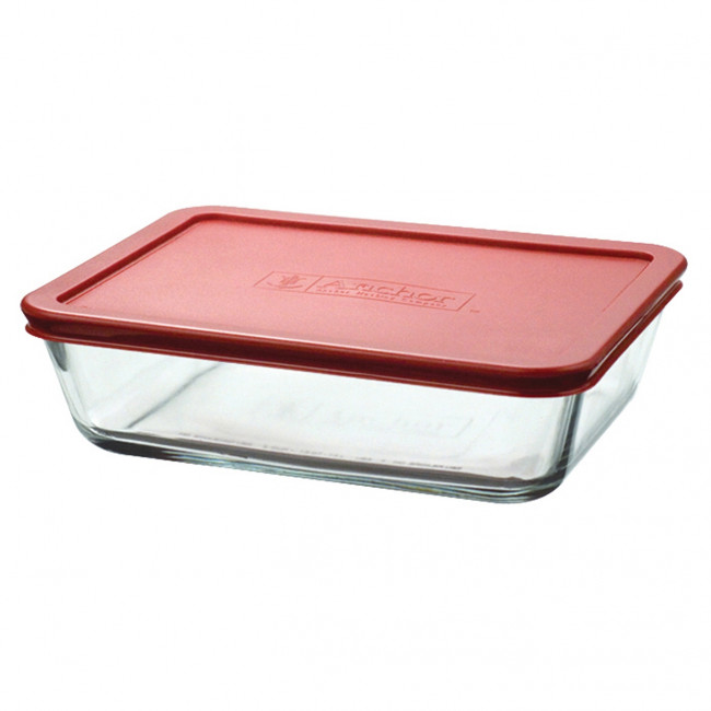 Anchor Hocking Rectangular 11 Cup Food Storage Container Cherry