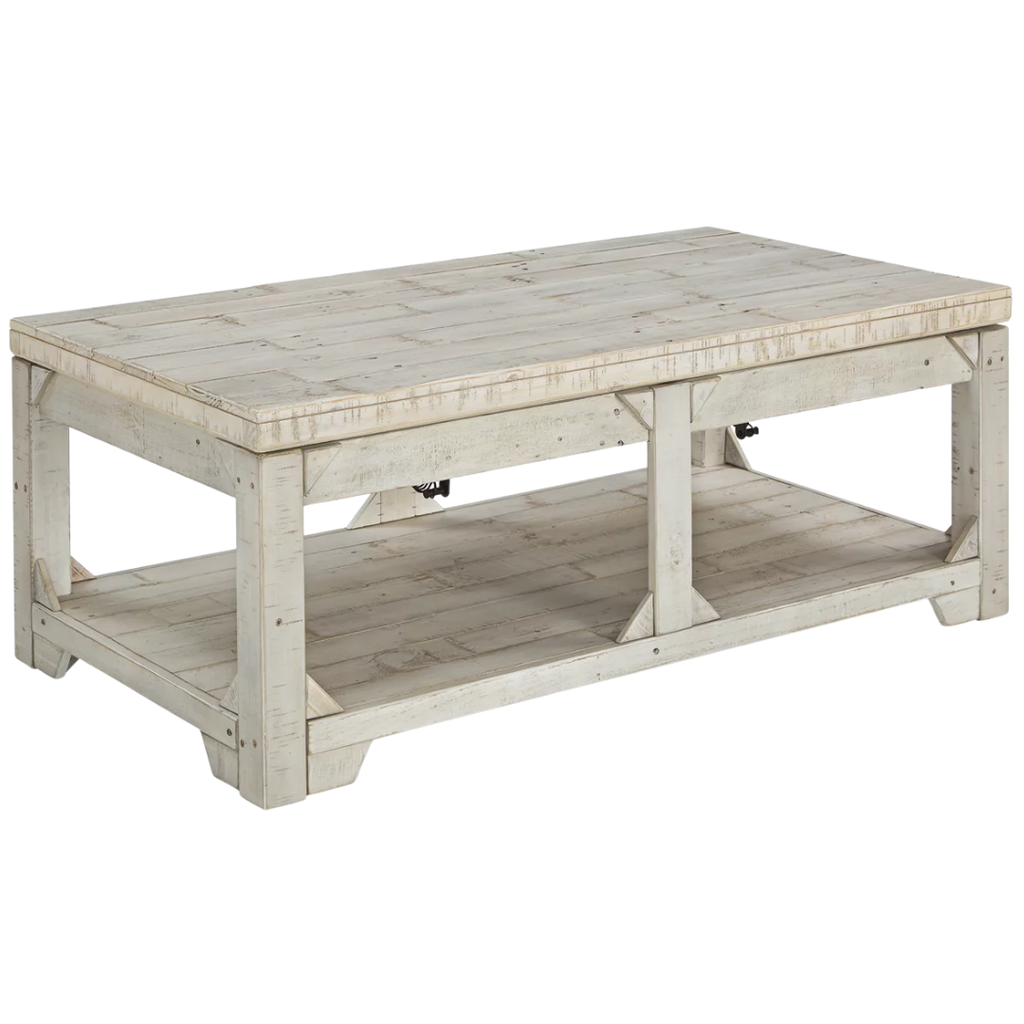 Fregine Coffee Table with Lift Top Whitewash