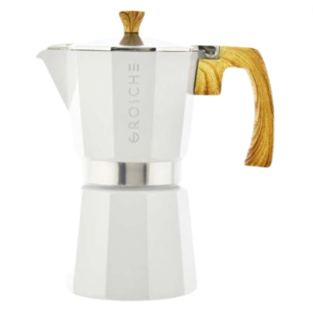Grosche Milano Stone Stovetop Espresso Coffee Maker  White 6 Cup