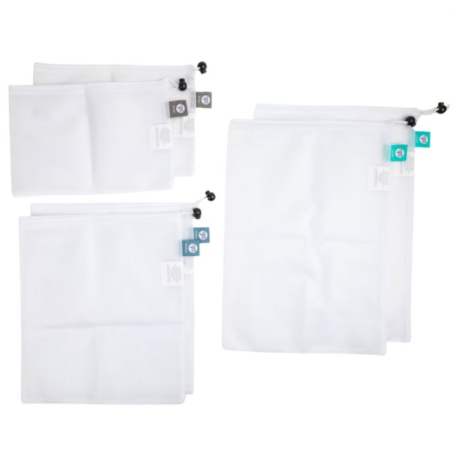 Core Home 6pc Reusable Mesh Produce Bags White