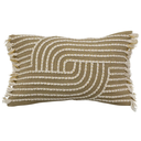 Embroidered Lumbar Pillow with Fringe 12x20in