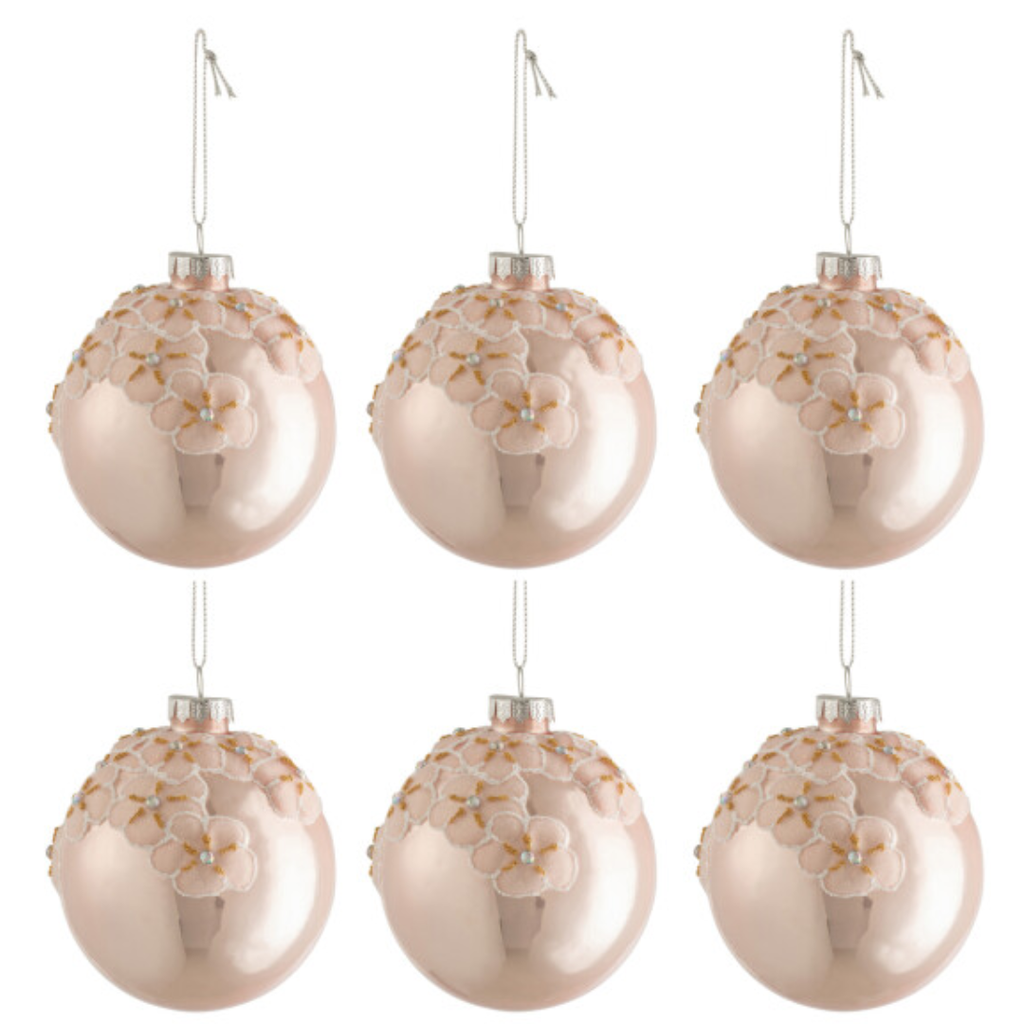 Blush Glass Ornament 3in