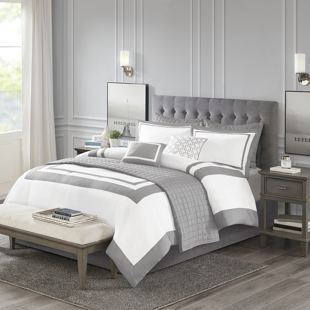 Heritage Queen Comforter Set Grey