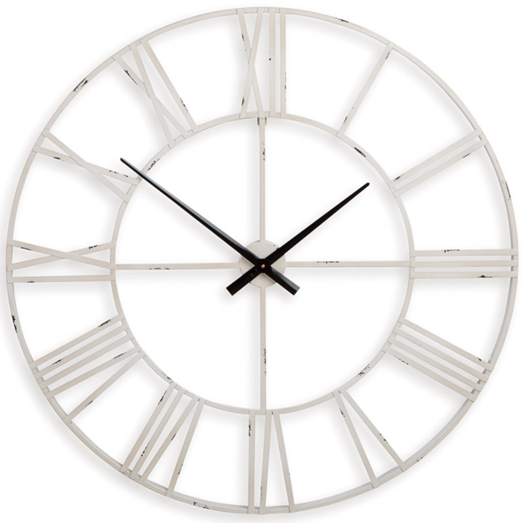 Paquita Antique White Wall Clock 36in