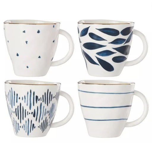 [168577-BB] Lenox Blue Bay Mug Boxed Set of 4 12 oz