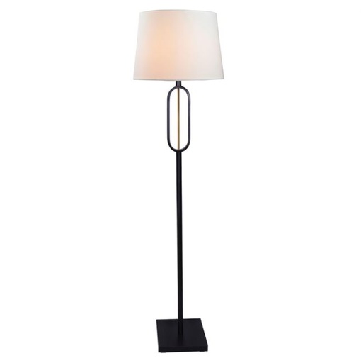[168671-BB] Metal Oval Accent Floor Lamp Black and Gold 60in