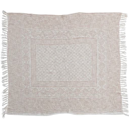 [170898-BB] Ivory Printed Throw 60x50in