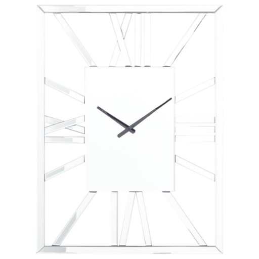 [170962-BB] Silver Wall Clock 32in