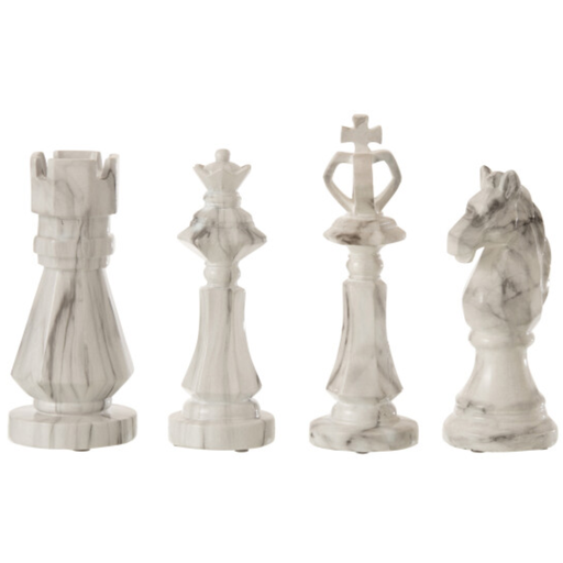 [171606-BB] Marble Chess Pieces Assorted 9in