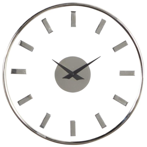 [172547-BB] Silver Aluminum Wall Clock w/ Clear Face 14in