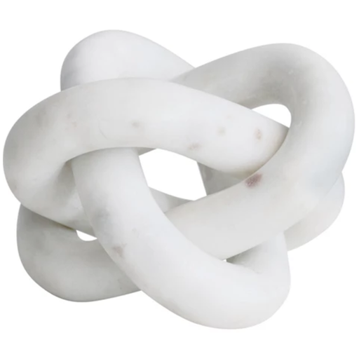 [172667-BB] Marble Chain Knot Décor w/ 3 Links, White