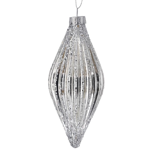 [174434-BB] Silver Diamond Ornament 5in