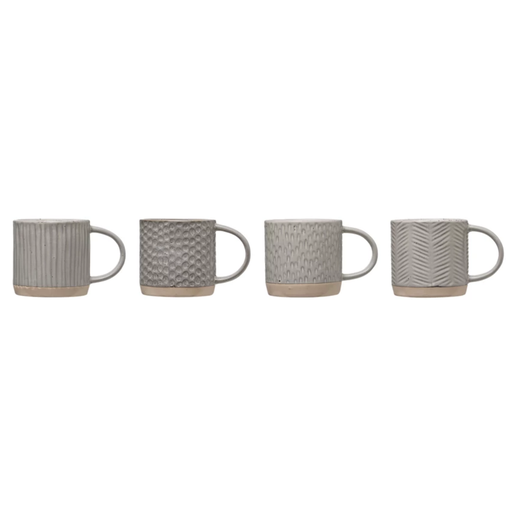 [174711-BB] Grey Textured Stoneware Mug Assorted