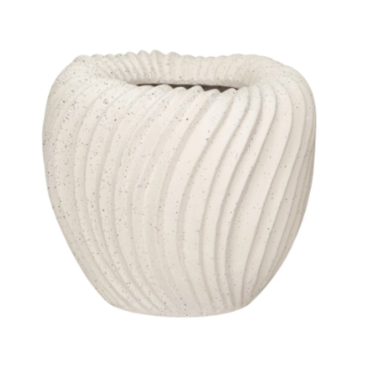 [174740-BB] Stoneware Pleated Planter 8in x 7in