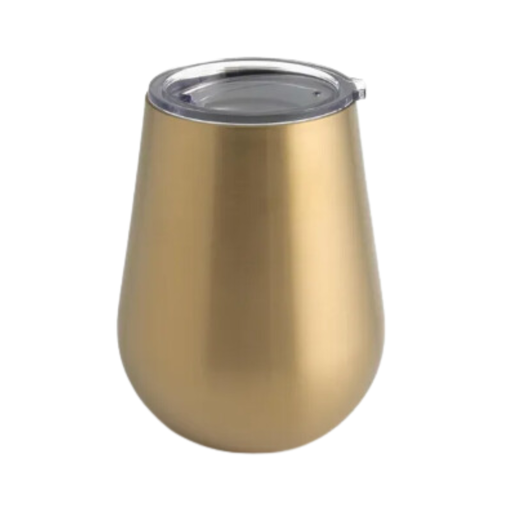 [174918-BB] Insulated Brushed Gold Stemless Wine Glass 14oz Set of 2