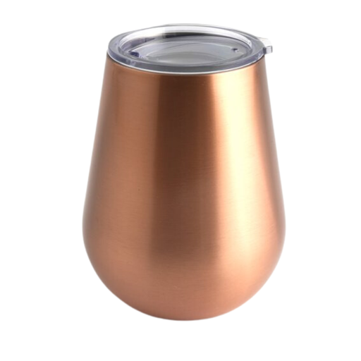 [174921-BB] Insulated Brushed Copper Stemless Wine Glass 14oz Set of 2