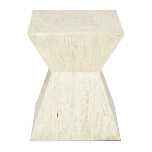 [175093-BB] MOP Hourglass Accent Table 19in