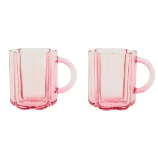 [179872-BB] Flower Mug Set Rose 2pc