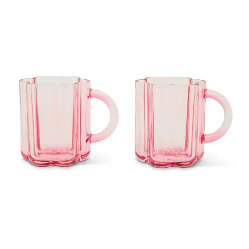 [179872-BB] Flower Mug Set Rose 2pc