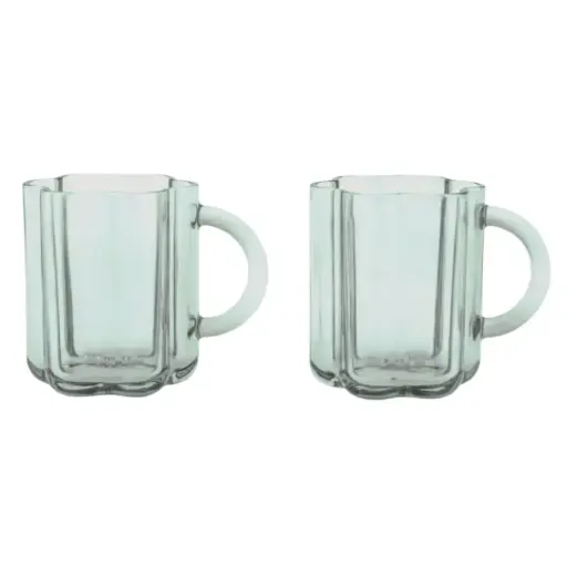 [179873-BB] Flower Mug Set Fern 2pc