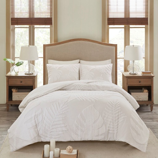 [162715-BB] Bahari King 3-Piece Comforter Set White