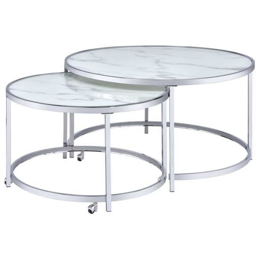 [163029-BB] Rayne Nesting Cocktail Table White