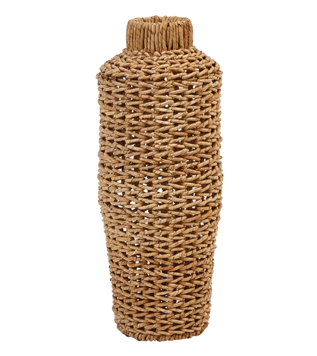[163696-BB] Hyacinth and Rattan Floor Vase 22in