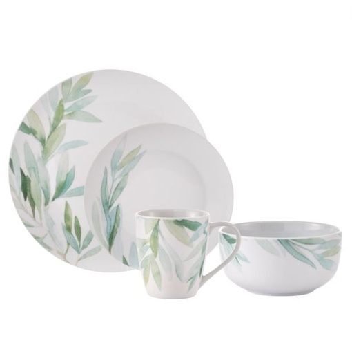 [165931-BB] Foliage Porcelain Dinnerware Set 16 pc