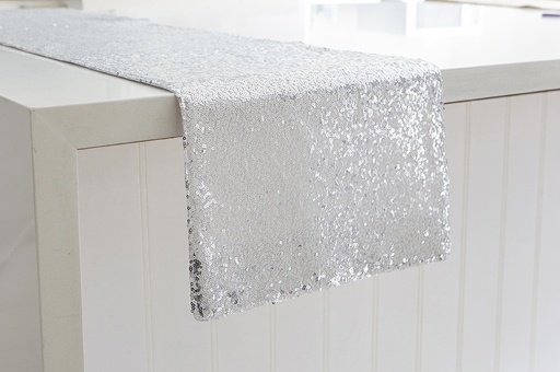 [144128-BB] Luxe Sequin Runner Silver