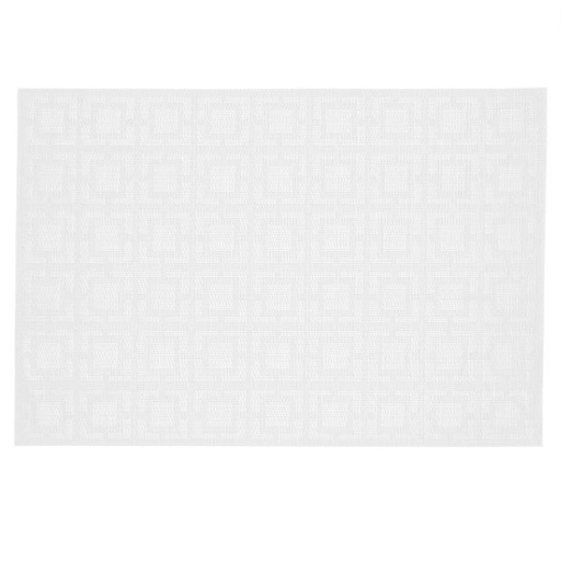 [144722-BB] Squares Vinyl White Placemat