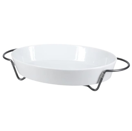 [167156-BB] Oslo Serving Oval Baker with Rack 12x8in