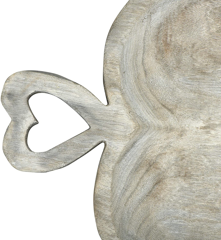 Greywash Heart Wood Bowl 14in