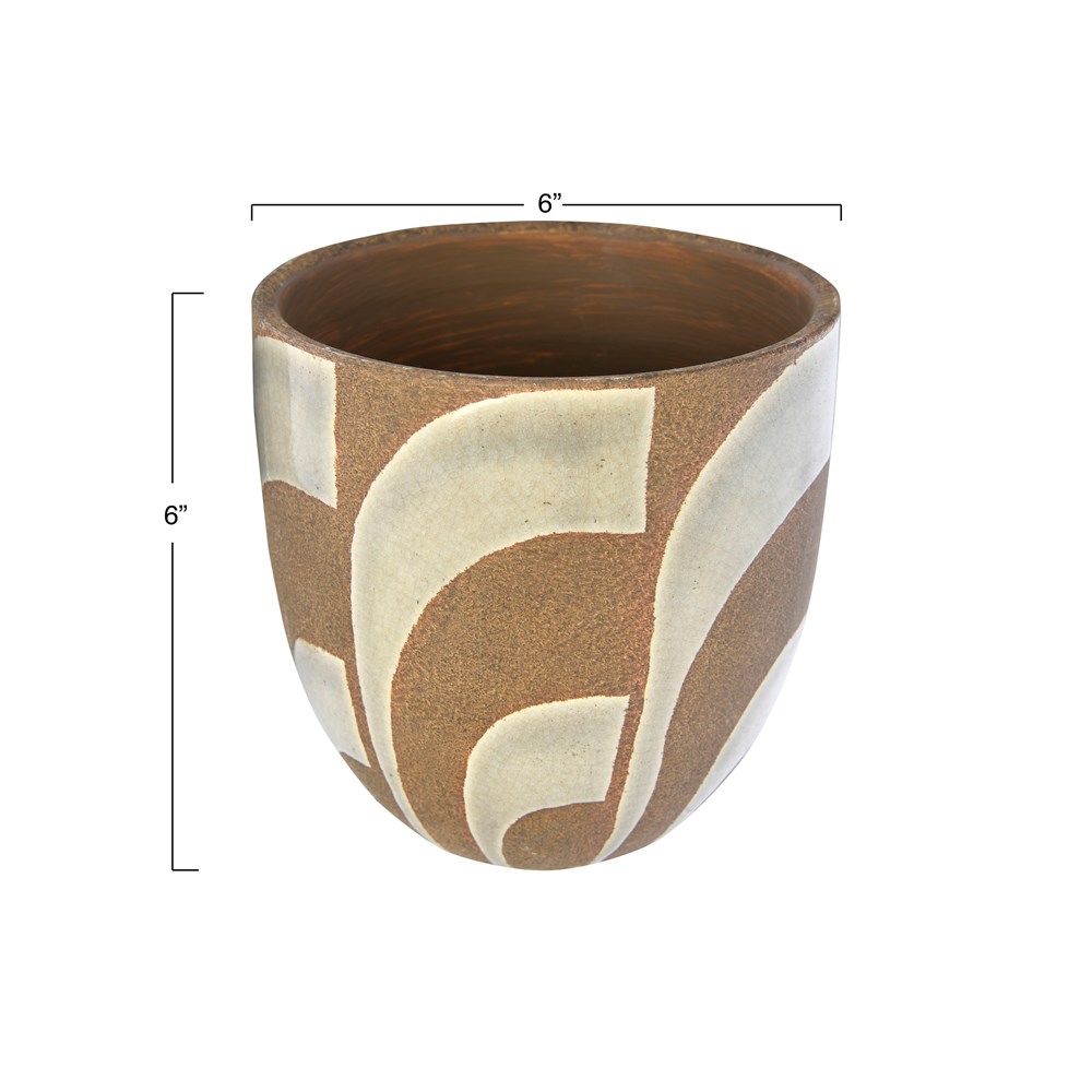 Hand-Painted Terra-cotta Planter 6in
