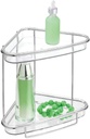 Clarity 2 Tier Vanity Shelf Clear/ Brushed Nickel