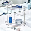 Clarity 2 Tier Vanity Shelf Clear/ Brushed Nickel