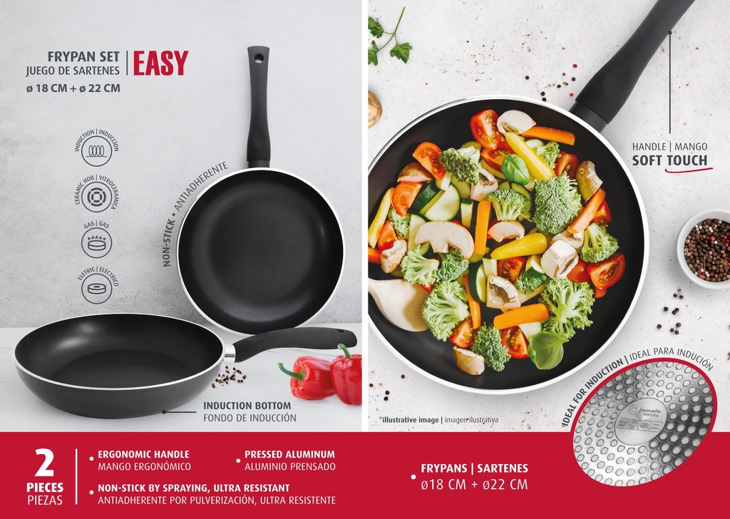 Jomafe Easy 2pc Non-Stick Induction Fry Pan Set