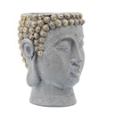 Buddha Head Planter Grey Gold 9in