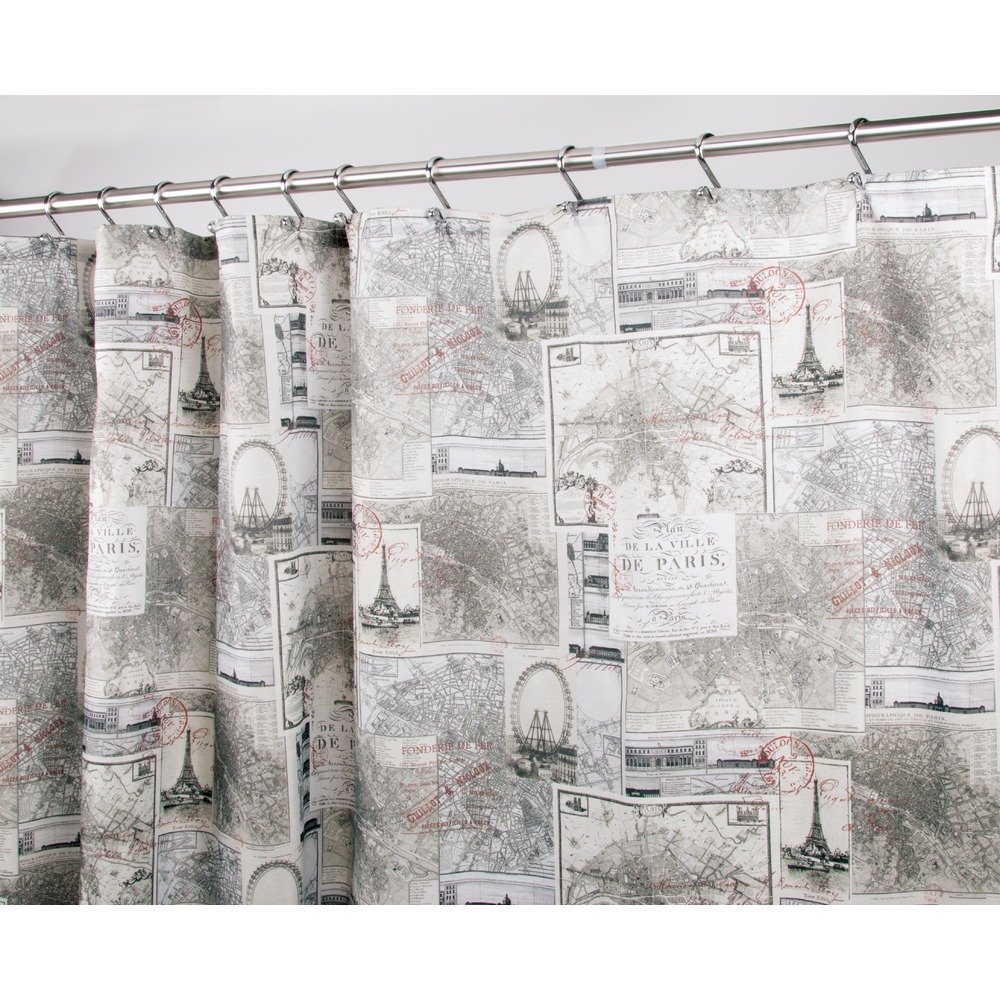 Paris Soft Fabric Shower Curtain 72x72