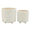 Bravais Footed Planter Ivory 8in