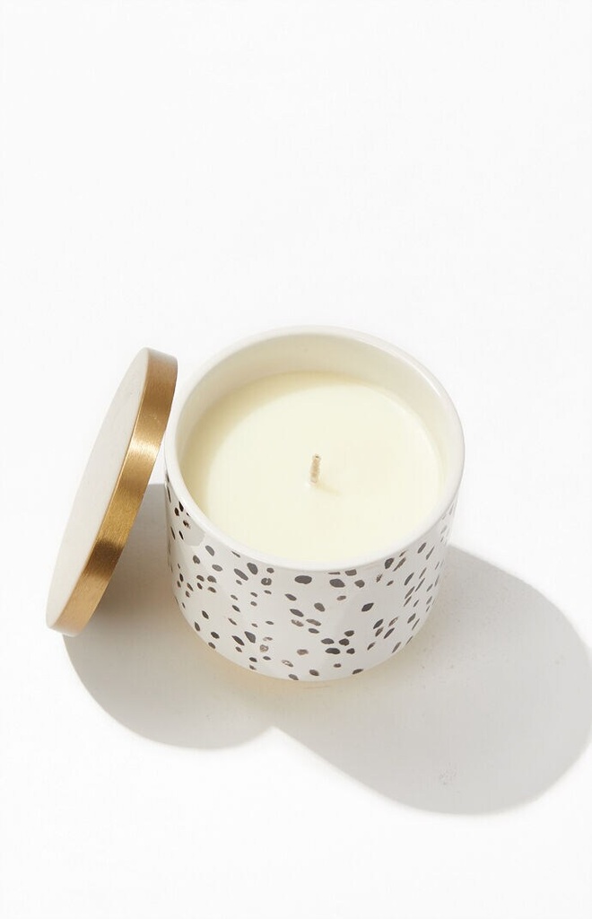 Golden Honeysuckle Lidded Ceramic Candle