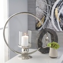 Aluminum Ring Candle Holder 19in
