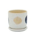 Funky Planter With Saucer White 5in 