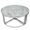 Metal Pull Out Coffee Table Silver