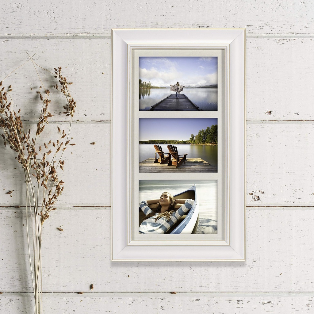 White Matted Barn 3-Opening Frame