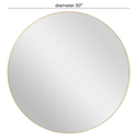 Minimalist Gold Round Mirror 30in